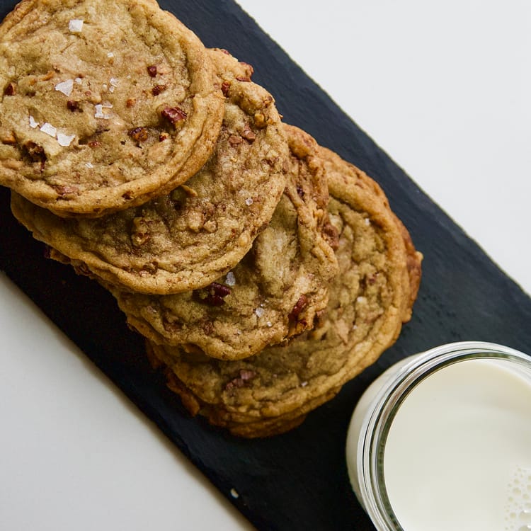 Chewy Toasted Pecan Toffee Chocolate Chip Cookies